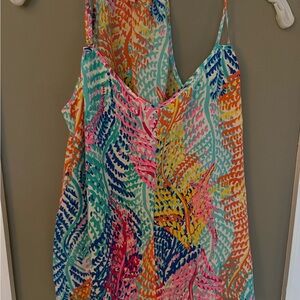 Lilly Pulitzer Multicolor Pink Blue Green Tropical Print Top